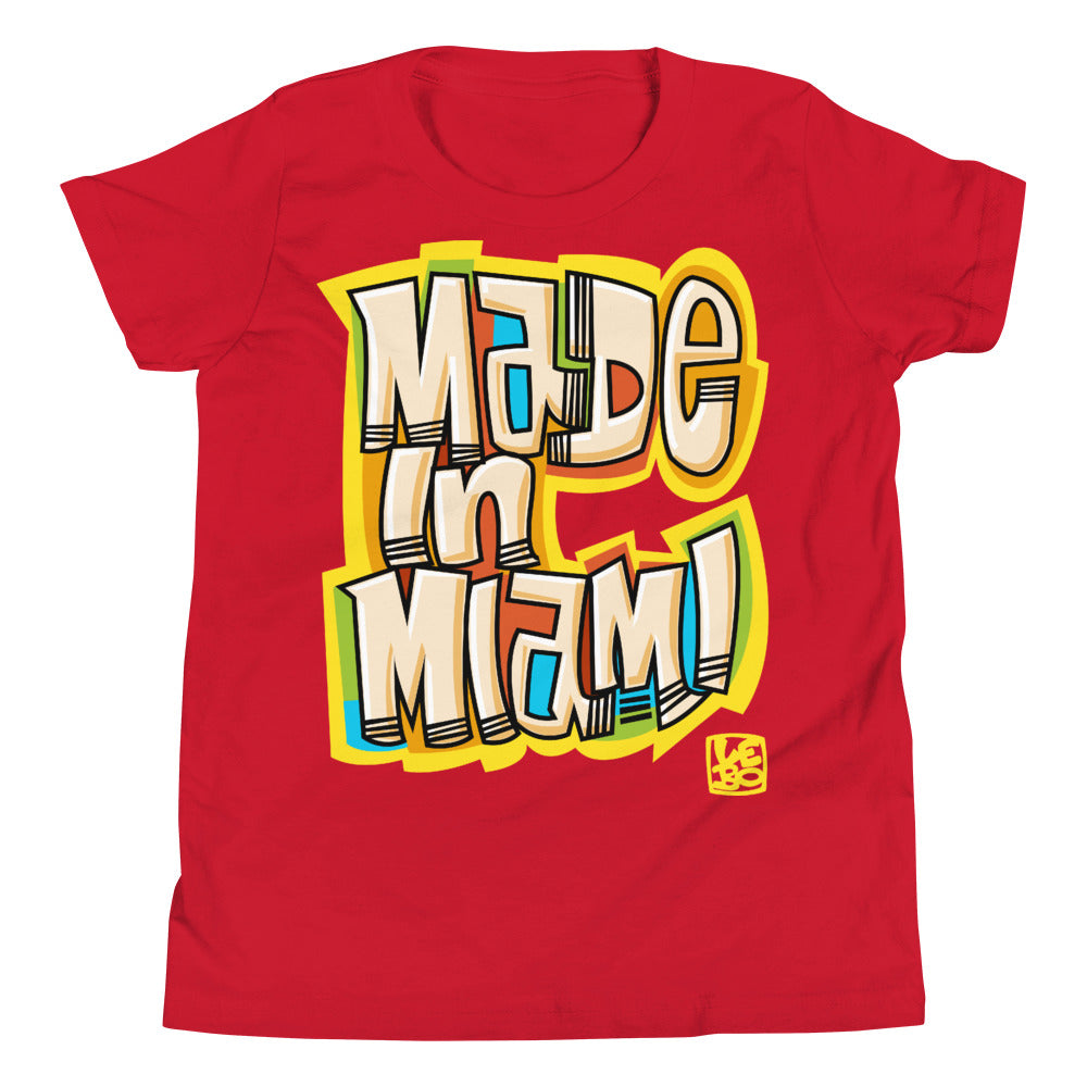Made in Miami - Yellow - Lebo Kids Youth Short Sleeve T-Shirt